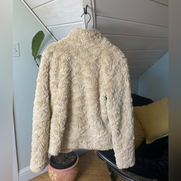 Abercrombie & Fitch Tan Faux Sherpa Teddy Jacket Large - Picture 3 of 6
